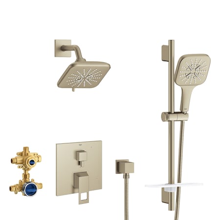 Grohe Eurocube Pressure Balance Shower Set, Brushed Nickel 29433EN0